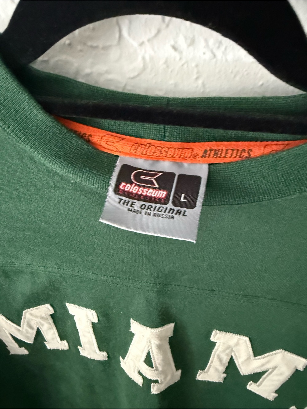 Vintage University of Miami Colosseum Athletics Green Crewneck Tee - Large - Picture 5 of 7